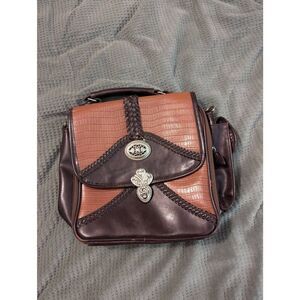 Vintage Brighton Genuine Leather Cognac Brown Women’s Purse Satchel Rare